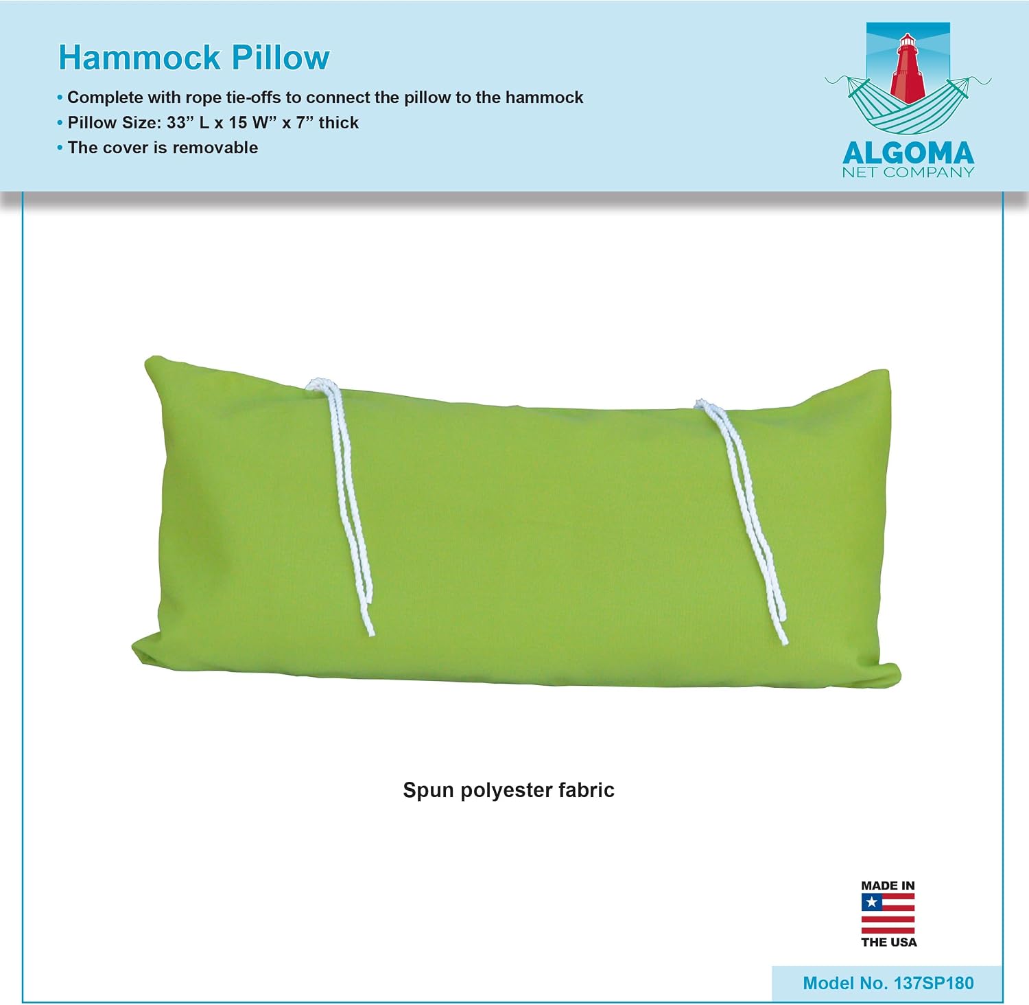 Algoma Net Deluxe Hammock Pillow Kiwi Rave