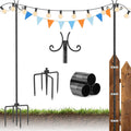 starryever 2 pack outdoor string light poles, 3m/10ft, main product view
