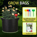 3-Pack 10 Gallon Plant Grow Bags, Thickened Nonwoven Fabric Pots with Handles,Sturdy Garden Planters Aeration Gardening Container to for Plants, Vegetables, and Flowers
