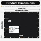 Artpuch 90% Sun Shade Cloth, 12 x 20 FT Pergola Shade Cover Canopy with Grommets, Sun Screen Fabric Tarp for Patio, Outdoor, Garden, Backyard, Black