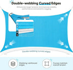 Quictent 24X24FT Large Overzied 185G HDPE Square Sun Shade Sail Turquoise Canopy 98% UV Block Outdoor Patio Garden with Hardware Kit