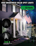 Solar Spot Lights Outdoor, 18 LED Bright Solar Powered Lights Outdoor Waterproof IP65 with 2 Modes Auto On/Off Landspace Flood Light for Flag Pole Palm Tree Sign Statue Garden Yard Patio (2 Pack)