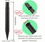 8.25" Reinforced ABS Plastic Solar Ground Spikes - Durable Solar Light Replacement Stakes for Garden, Pathway, Deck, Camping, Christmas Lights (Fits Fits 0.83" Inside Diameter) (Black-3 Pack)