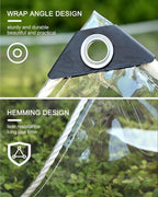 clear tarp 7x13ft,clear tarps with grommets,14 mil heavy, close-up detail