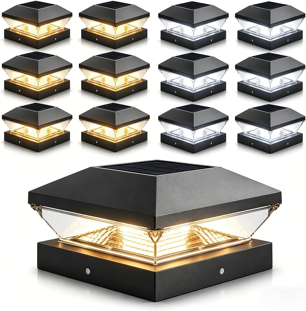 t-sun solar post cap lights 12 pack, 2, main product view
