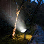 JINXING Solar Motion Sensor Spotlight for Outdoor Pathways, 33 LED 6500K Solar Landscape Light with Dusk-to-Dawn, 3 Modes, IP65 Waterproof, Wall or Ground Mount for Porch, Garden & Fence, 1 Pack