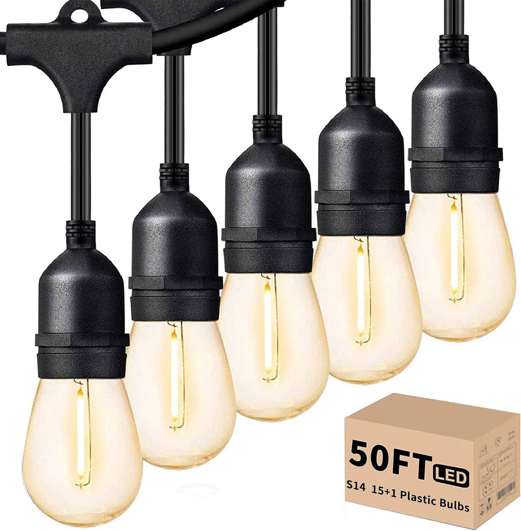 svater outdoor string lights 50 ft outside led, main product view