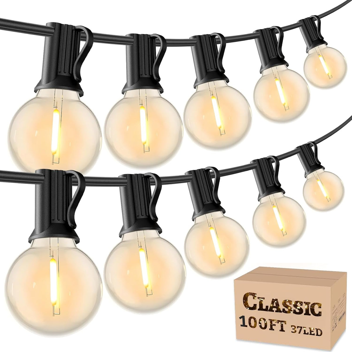 rtty outdoor string lights led waterproof 100 ft, main product view