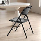 Nazhura 350 Weight Limit Heavy Duty Plastic Folding Chair with Reinfoced Steel Frame for Indoor and Outdoor, Wedding, Party, Restaurant, Meeting Room, Patio and Garden (Black, 4 Pack)