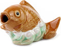 Ceramic Koi Fish Pond Spitter - Lifelike Water Fountain Spout for Small Ponds, Gardens & Pools, Style 1