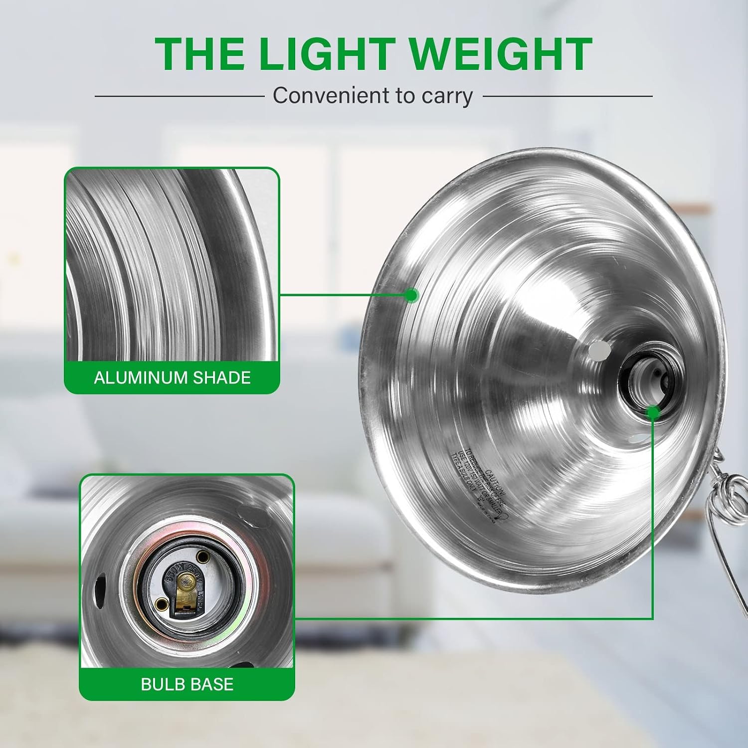 Simple Deluxe Clamp Light with 8.5 Inch Adjustable Aluminum Reflector, Suit for E26 Socket Max 150 Watt Lamp (No Bulb Included), 6 Feet 18/2 SPT-2 Cord, 2 Pack