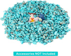 1 LB (460g) Natural Crushed Turquoise Pebbles Gemstone Chips | Vibrant Fade-Resistant Color, Non-Toxic Material, Ideal for Reiki Healing, DIY Crafts, Aquarium & Flowerpot Decor