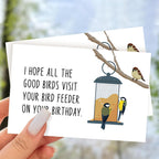 Funny Birthday Card for Bird Watcher, Bird Feeder Birthday Card for Mom Dad, I Hope All The Good Birds Visit Your Bird Feeder on Your Birthday