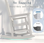 Oversized Rocking Chair Set of 4, Outdoor Rocking Chair for Adults, All Weather Resistant Porch Rocker for Lawn Garden, White
