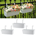 metal railing planters, 16 inch large rectangular hanging, main product view