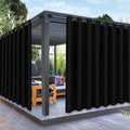 PureFit Outdoor Curtains for Patio Waterproof Weatherproof, UV Resistant Outside Curtains for Gazebo, Front Porch, Pergola, Sun Blocking Privacy Curtain, 120W x 95L inch, 1 Panel, Black