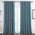 NICETOWN Patio Blackout Curtain Panels - Extra Wide Sliding Door Thermal Insulated Drape, Privacy Room Divider Curtain for Bedroom Office (Smoky Blue, 66 x 118 Inch Long)