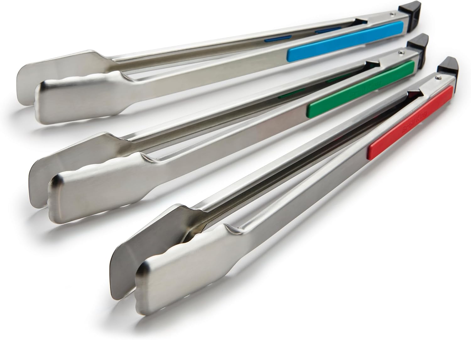 Broil King 64312 Stainless Steel Color-Coded Baron Grill Tong Set, Red, Blue, Green