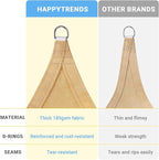 HappyTrends Sun Shade Sail,10'x 13' Heavy Duty UV Protection Beach Shade Canopy Wind Sail,Tear and Rust Resistant Patio sail Shade for Yard Deck Lawn Garden Rectangle Sunshade(Sand)