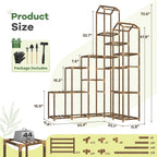 enhomee 73.6" tall plant stand, wood shelf for showing dimensions