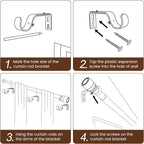 1” Diameter Matte Black Curtain Rods Itself is 30 to 90 inch, 1 Pack Fit 30-84 inch Windows with Heavy Duty Adjustable Rod 1 Inch Diameter Splicing Metal Extra Long Curtain Rod