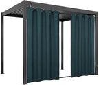 Easy-Going Linen Look Outdoor Curtains Waterproof Windproof Porch Curtains, Soft Thicken Outdoor Privacy Curtains for Patio, Gazebo, Grommet Top and Tab Bottom Drape, 1 Panel, 54x84 inch, Teal