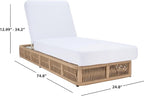 SAFAVIEH Outdoor Collection Gillian Tan Rope/White Cushion Chaise Lounge Chair (PAT7527A)