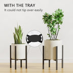 Adjustable Metal Plant Stand Indoor Outdoor - Fits 8 to 12 Inches Pots - Mid Century Modern Planter Stand Single Floor Flower Pot Holder Home Decor for Gardening Gifts