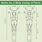 Stackable Metal Trellis for Climbing Plants Outdoor & Indoor - 4 Pack Garden Trellis for Potted Plants, Rust-Resistant Plant Support Stakes for Vines, Flowers - Sturdy Plant Trellis