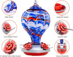 Muse Garden 32OZ Hummingbird Feeders Blown Glass Hummingbird Feeder, Garden Backyard Decor for Outside, Navy Blue | Muse Garden 32OZ Hummingbird Feeders Blown Glass Hummingbird Feeder, Garden Backyard Decor for Outside, Navy Blue