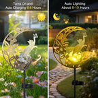 Cat Lights Outdoor Decor - Moon & Cat Sola Garden Lights Waterproof, Auto On/Off Pathway Lighting for Yard/Lawn/Patio, Handcrafted Metal Solar-Stake-Lights for Outside Decorations