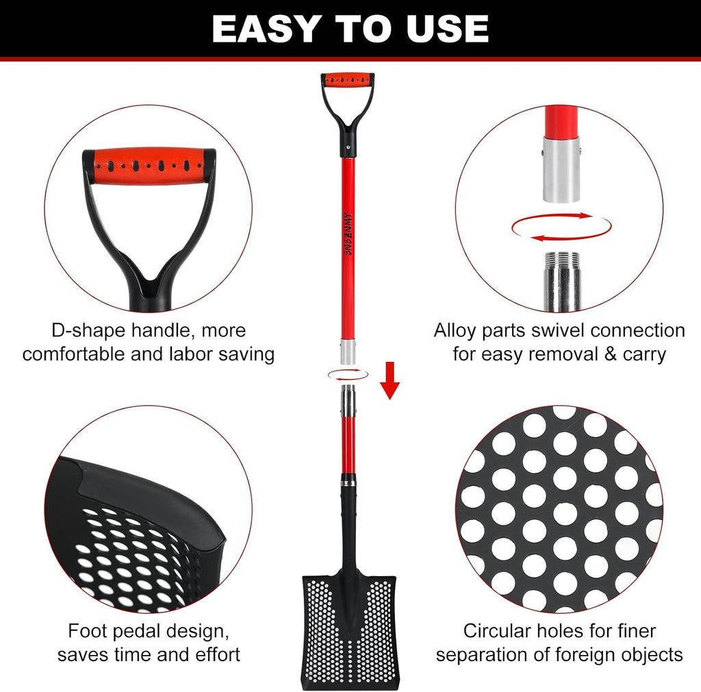 sifting shovel, heavy duty sand sifter shovel with showing dimensions