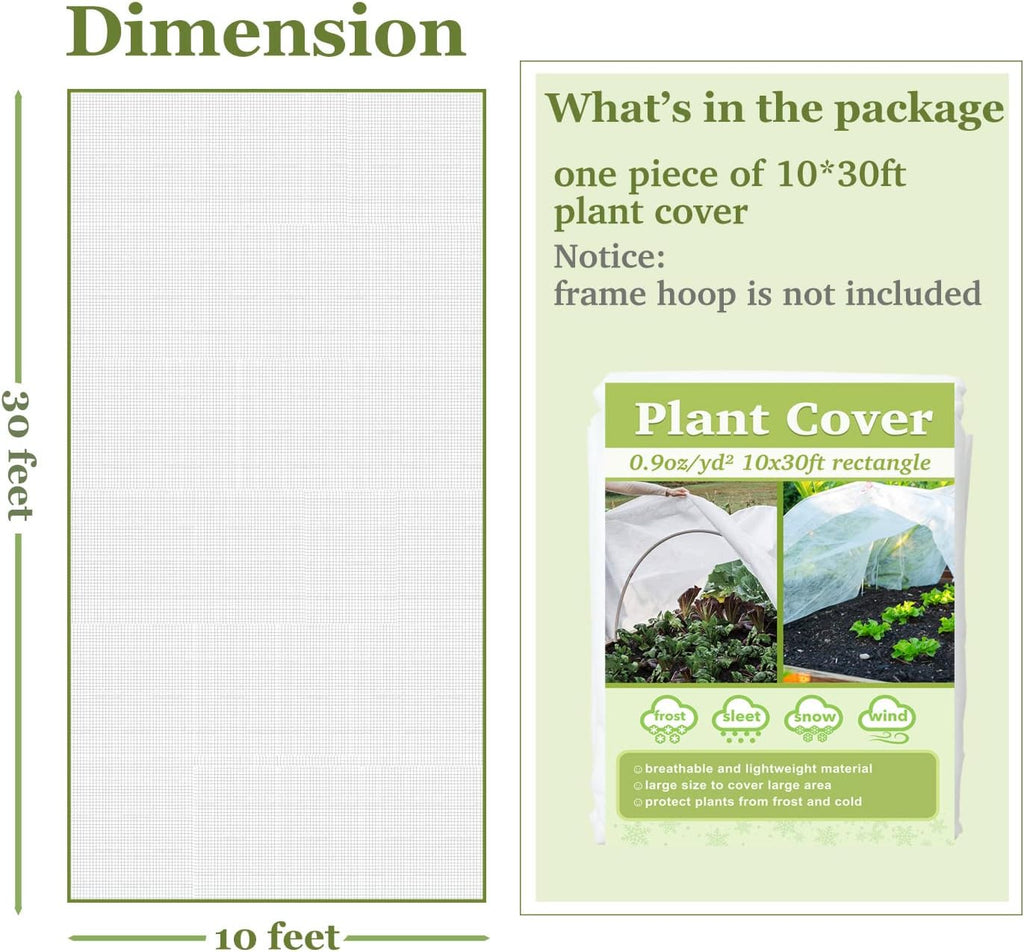 plant covers freeze protection 10x30ft floating row cover, close-up detail