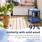 Adirondack Square Outdoor Side Table,2-Tier Storage Patio Side Table, HDPE End Tables for Backyard Pool Porch Garden Lawn