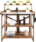 ketive outdoor potting bench with metal top and, main product view