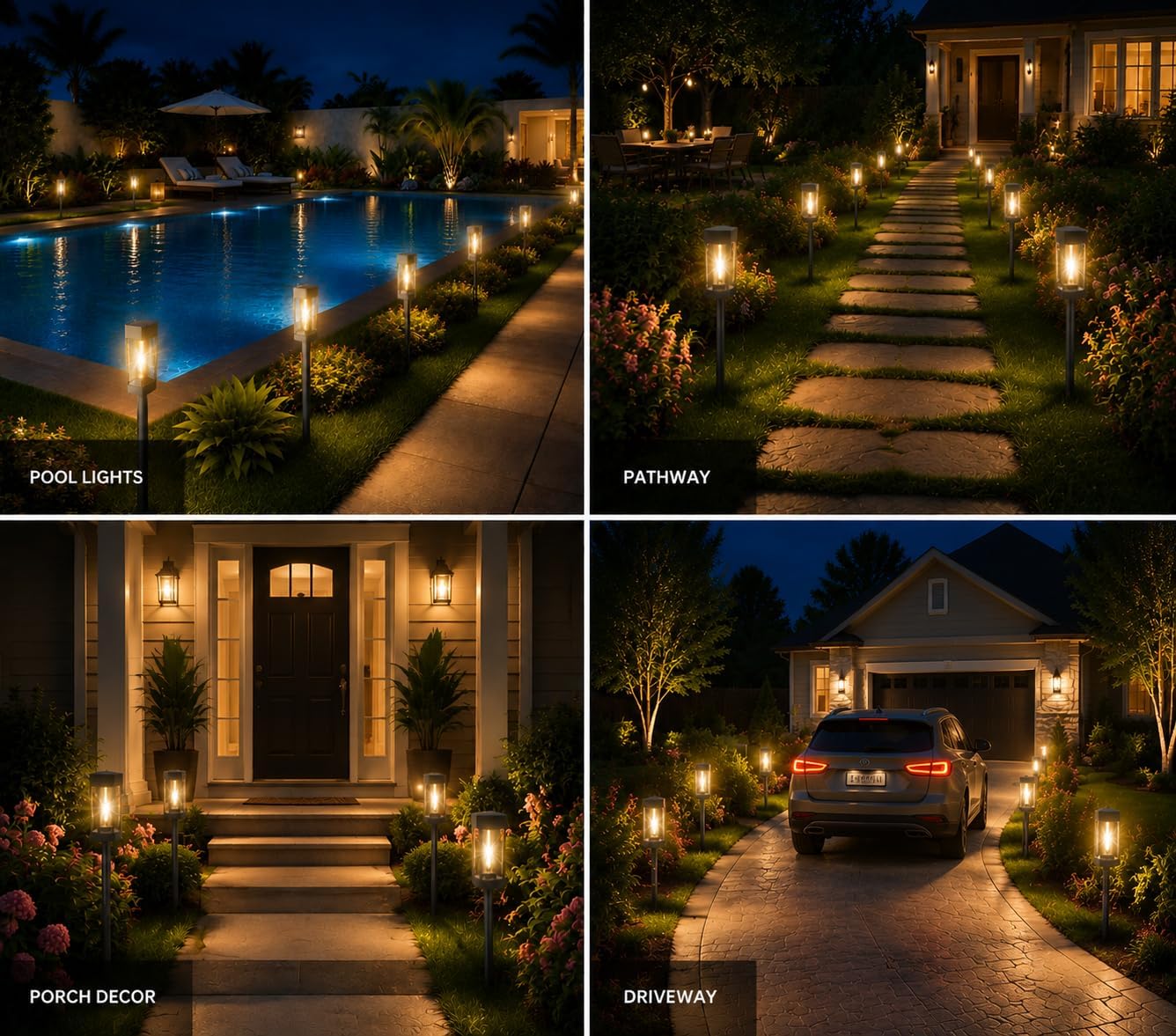 Solar Pathway Lights Outdoor – 8 Pack Solar Powered Garden Pathway Lights - IP65 Waterproof LED Landscape Lighting for Walkway Patio Lawn Yard Porch Decor