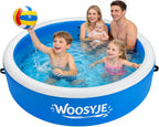 Inflatable Swimming Pool for Adults & Kids, Heavy Duty Drop-Stitch Above Ground Pool, 94.5in Diameter, 227 Gallon Capacity, No Tools Required, Includes Pump