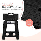 Delxo Folding Step Stool 16 Inch,Non-Slip Foldable Stools for Adults Up to 300 LBS,Kitchen Collapsible Fold Up Stepping Stool with Dotted 1 Pack,Black