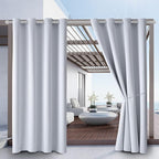 Outdoor Indoor Curtains W52 x L63 for Patio - Weather-resistant Window Panels Privacy Protect Grommet Top Thermal Insulated Home Curtain for Porch Pergola Lawn Garden Hot Tub Area (2 Panels)