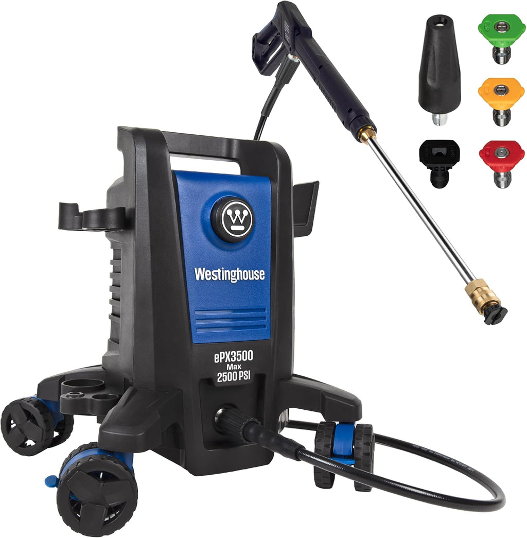 westinghouse epx3500 electric pressure washer, 2500 max psi shown in use