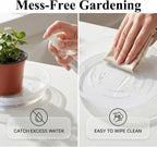 20 Pack Clear Plant Saucer 4.5 Inches Plastic Drip Trays to Catch Water | Round plastic flower pot saucers for indoors and outdoors catch drainage water to protect floors, shelves, decks and patios.