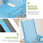 GREENVINES Outdoor Rocking Chair Set | 3-Piece | 2 Rocking Chairs with 1 Side Table | Porch Rocker | HDPE Plastic | Arctic | Patio Furniture Sets | High Back | Big & Tall | Ladder Back