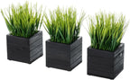 mygift artificial green grass plants in vintage black, main product view