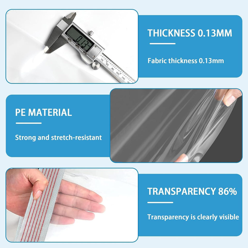 clear vinyl tarp 8x12ft,10 mil uv resistant waterproof, side view