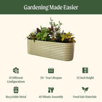 32" Extra Tall Raised Garden Bed Kits, 4 x 8 x 2.7ft Raised Planter Box Outdoor, 2.5 x 9.5 x 2.7ft Deep Root 10 in 1 Modular Metal Raised Beds for Gardening Vegetables Flowers Fruits - Sky Blue