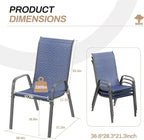 TLSUNNY Patio Chairs, Stackable Textilene Outdoor Dining Furniture for All Weather, with 17.7″ Wide Seat & Metal Frame, for Garden, Backyard, Deck, Restaurant, Poolside (4, Navy Blue, 26.4″)