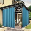 BONZER Extra Wide Waterproof Outdoor Curtains for Patio Heavy Privacy Light Filtering Grommet Outside Curtains for Porch, Pergola, Gazebo, 1 Panel, 150W x 108L inch, Teal