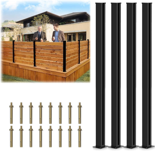 45" aluminium privacy fence line post, 4 pack, main product view