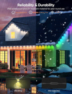APPECK Permanent Outdoor Lights 100ft with 72 LEDs, DIY Scene Modes, Smart RGBW String Lights Waterproof, App/Remote Control for Christmas, Holiday, Alexa/Google Assistant Compatible, Black
