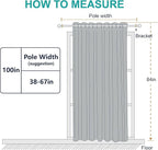 NICETOWN Patio Blind Blackout Curtain Panels - Extra Wide Curtains, Sliding Door Insulated Drape, Soundproof Room Divider Curtains (Cappuccino, 100 x 95 Inch/ 100"W x 95"L)